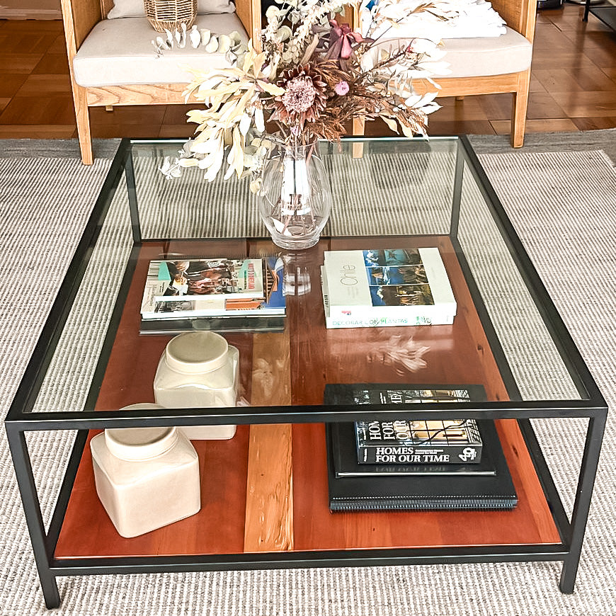 Mesa Chacabuco Madera, Vidrio y Fierro